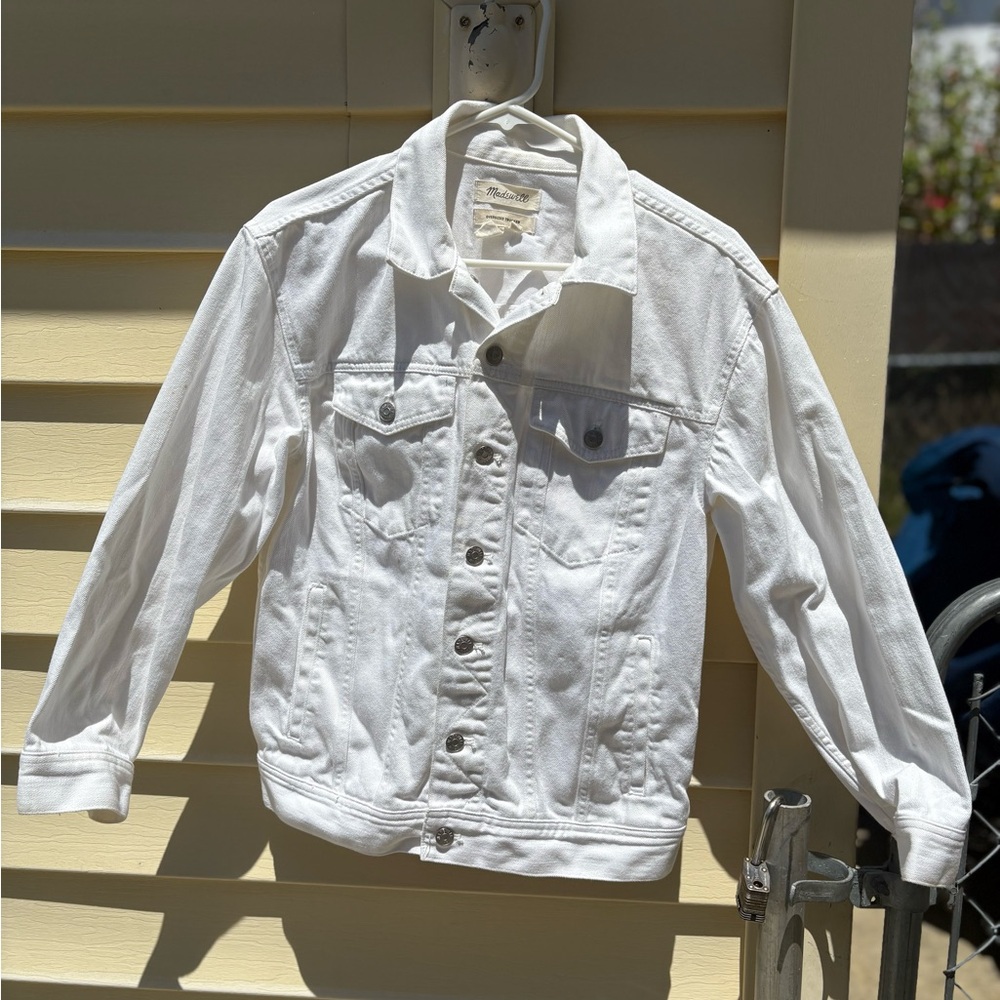 Madewell Oversize Trucker White Denim Jacket